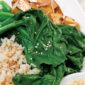 Receta Vegana: Arroz integral con tofu marinado picante y brócoli chino